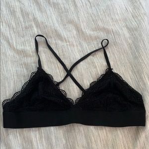 Black, lacy Urban Outfitters bralette